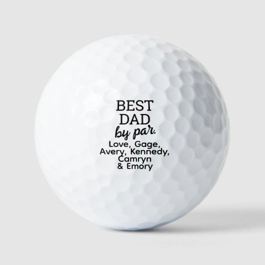 Best DAD by par Modern Typography Custom Golf Ball Golfballen (Voorkant)