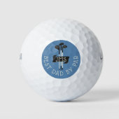 Best Dad By Par Monogrammed Golf Clubs Custom Golfballen (Voorkant)
