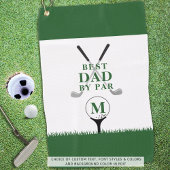 BEST DAD BY PAR Photo Monogram Groen Wit Golfhanddoek