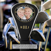 BEST DAD BY PAR Photo Monogram Zwart Goud Golfheadcover