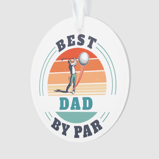 Best Dad By Par Retro Custom Golf Lover Ornament (voorkant)