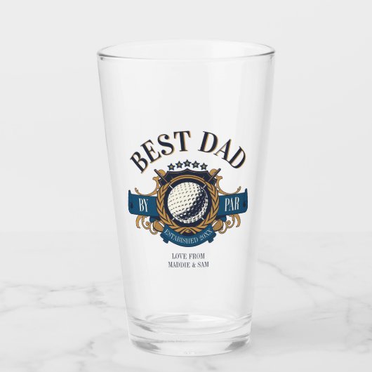Best Dad By Par Seal Elegant Custom Glas (Voorkant)