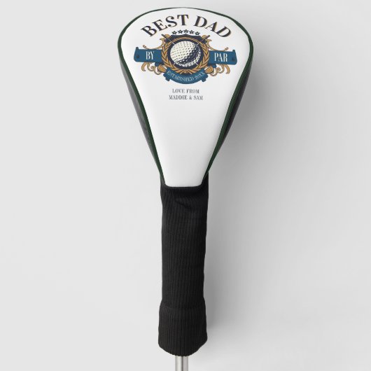 Best Dad By Par Seal Elegant Custom Golfheadcover (Voorkant)
