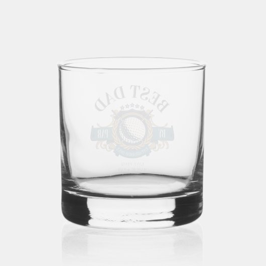 Best Dad By Par Seal Elegant Custom Whisky Glas (Achterkant)