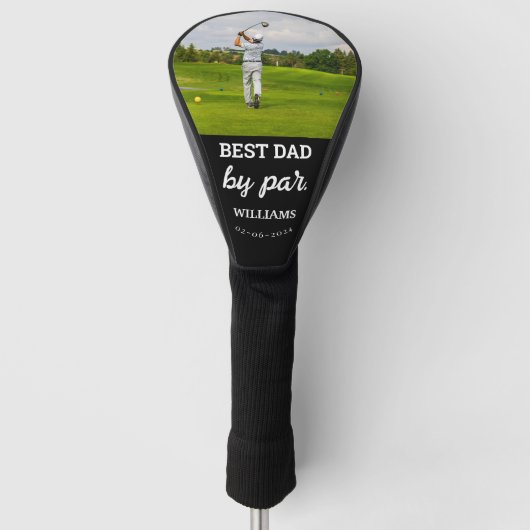 Best Dad By Par Vaderdag Custom Photo Golf Hea Golfheadcover (Voorkant)