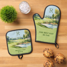 Best Dad by Par Waterverf Golfbaan Initiaal