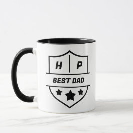 Best Dad Custom Initials Shield  Mok