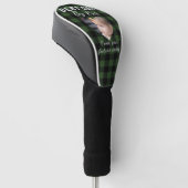 Best Dad Custom Kids Photo Green Buffalo Plaid Golfheadcover (Schuin)
