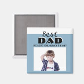 Best Dad Dusty Blue Photo Vader Day Magnet (Voorkant / Achterkant)
