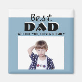 Best Dad Dusty Blue Photo Vader Day Magnet (Voorkant)