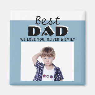 Best Dad Dusty Blue Photo Vader Day Magnet
