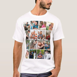 Best Dad Ever 16 Photo Collage Personalized Father T-shirt