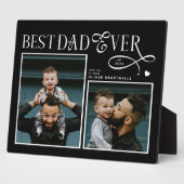  Best Dad Ever 2 Photos Heart Fathers Day Gifts Fotoplaat (Zijkant)