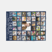 BEST DAD EVER 39 Foto Collage Personalized Navy Fleece Deken (Voorkant (Horizontaal))