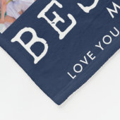 BEST DAD EVER 39 Foto Collage Personalized Navy Fleece Deken (Hoek)