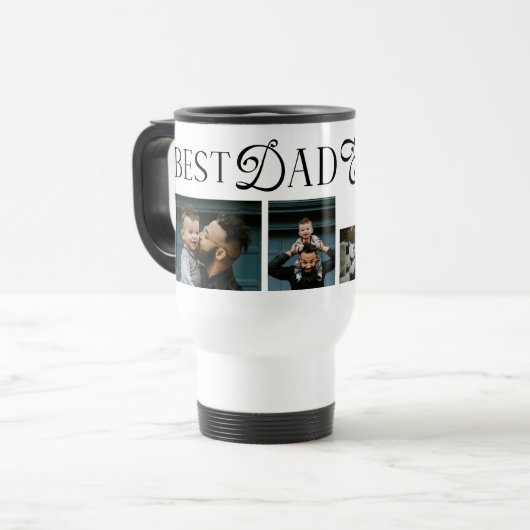 Best Dad Ever 3 Photos Heart fathers Day Gifts Reisbeker (Voorkant links)