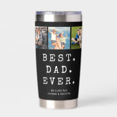 BEST DAD EVER 3 Photos Personalized Geïsoleerde Drinkbeker (Achterkant)