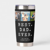 BEST DAD EVER 3 Photos Personalized Geïsoleerde Drinkbeker (Voorkant)