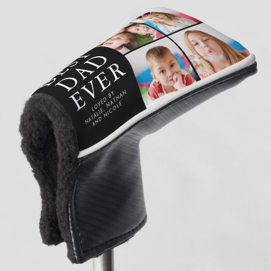 BEST DAD EVER 4 Fotocollage gepersonaliseerd Golfheadcover (3/4 voorkant)