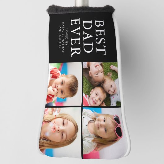 BEST DAD EVER 4 Fotocollage gepersonaliseerd Golfheadcover (Draai 90)