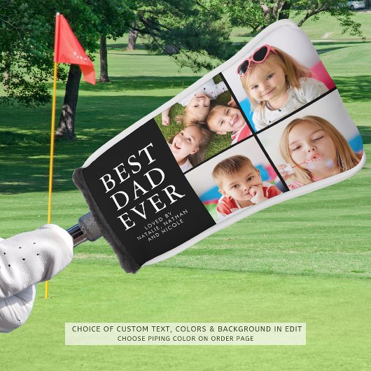BEST DAD EVER 4 Fotocollage gepersonaliseerd Golfheadcover