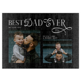 Best Dad Ever 4 Photos Modern Fathers Day Gifts Snijplank