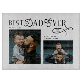 Best Dad Ever 4 Photos Modern Fathers Day Gifts Snijplank
