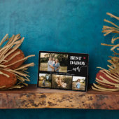 Best dad ever 4 photos personalized black fotoplaat (Zijkant)