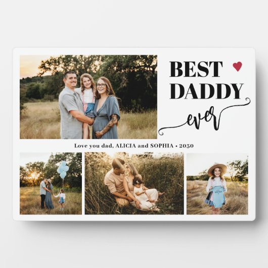 Best dad ever 4 photos personalized fotoplaat (voorkant)