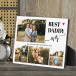 Best dad ever 4 photos personalized fotoplaat<br><div class="desc">Create your own modern simple best daddy ever typography script with 4 custom photos keepsake black and white plaque for Father's Day,  his birthday,  or any other occasion.</div>