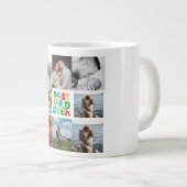 Best Dad Ever 8 Photo Custom Personalized Collage Grote Koffiekop (Voorkant rechts)