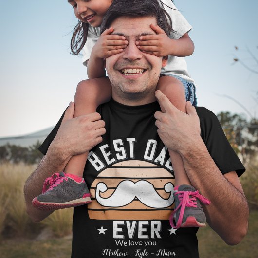 Best Dad Ever aangepaste namen Vaderdag T-shirt