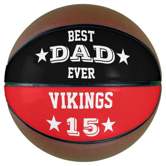 "Best Dad Ever" Aangepaste teamnaam & nummer Basketbal (Voorkant)
