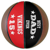 "Best Dad Ever" Aangepaste teamnaam & nummer Basketbal (Verticaal)