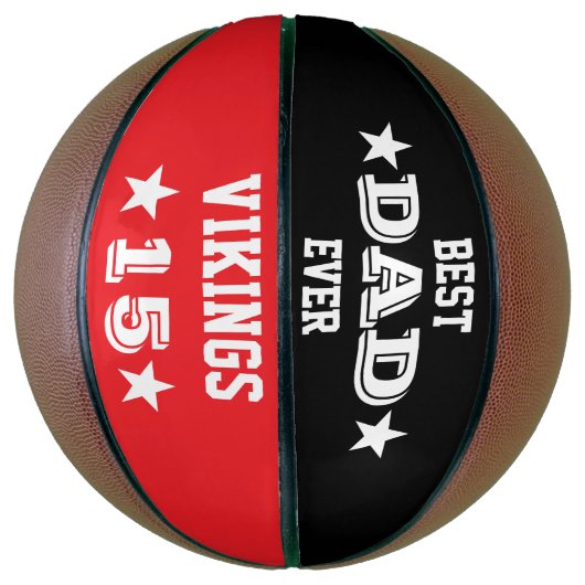 "Best Dad Ever" Aangepaste teamnaam & nummer Basketbal (Verticaal)