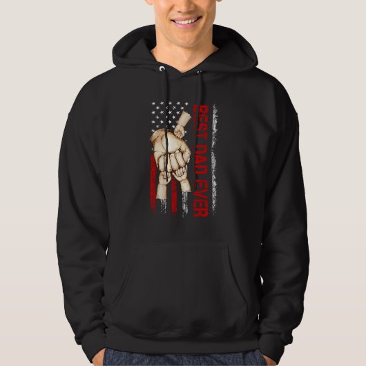 Best Dad Ever America Flag Dad Have 3 Child Father Hoodie (Voorkant)