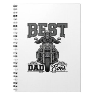 Best Dad Ever Biker Vintage Gravure T-Shirt_1 Notitieboek