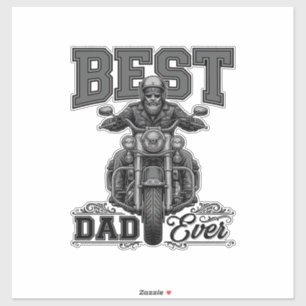 Best Dad Ever Biker Vintage Gravure T-Shirt_1 Sticker