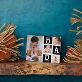 Best Dad Ever Black 4 Photo Collage Fotoplaat (Zijkant)