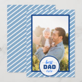 Best Dad Ever Blue Stripe Photo Vaderdag (Voorkant / Achterkant)