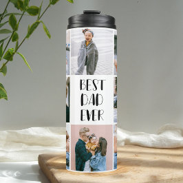 Best Dad Ever Calligraphy Photo Collage Thermosbeker