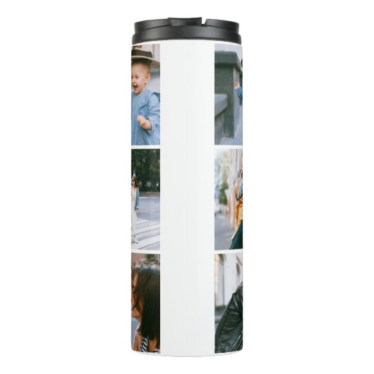 Best Dad Ever Calligraphy Photo Collage Thermosbeker (Achterkant)