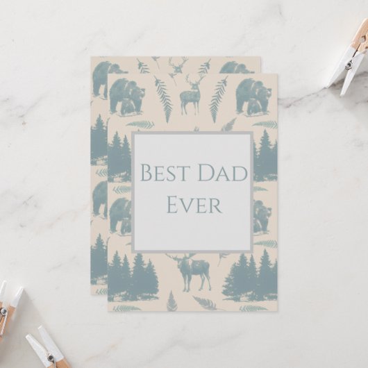 Best Dad Ever Card Kaart (Voorkant / Achterkant in situ)