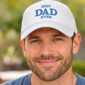Best Dad Ever Classic Blue Typography White Geborduurde Pet