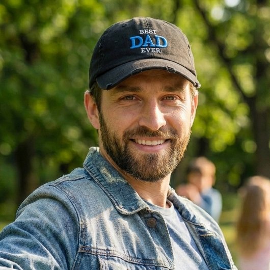 Best Dad Ever Classic Blue White Typography Black Geborduurde Pet