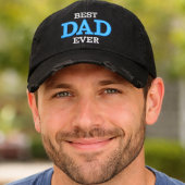 Best Dad Ever Classic Blue White Typography Black Geborduurde Pet