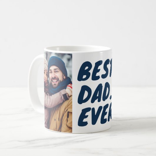 Best. Dad. Ever. Custom 2 Photo Koffiemok (Voorkant links)