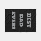 Best Dad Ever Custom Fleece Blanket Black (Voorkant (Horizontaal))