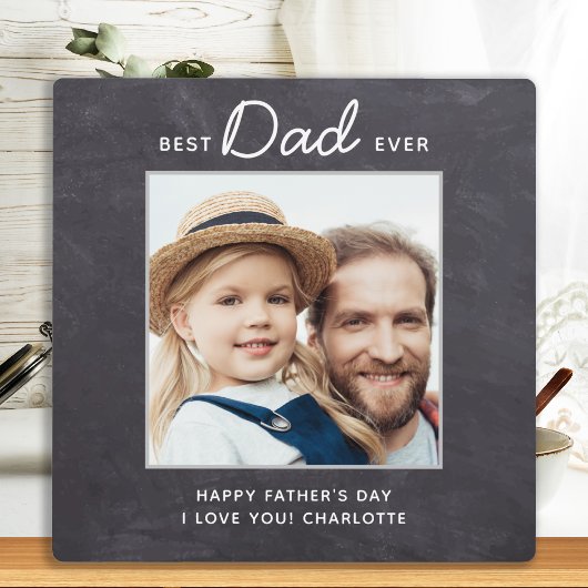 Best DAD Ever Custom Photo Chalkboard Vaderdag Fotoplaat