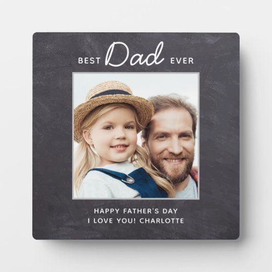 Best DAD Ever Custom Photo Chalkboard Vaderdag Fotoplaat (Voorkant)